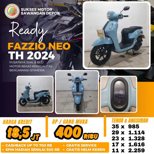 PROMO DP 400 YAMAHA FAZZIO NEO TH 2024 UNIT MULUS BISA CASH KREDIT