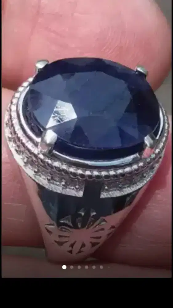 Jual Batu Cincin Dark Royal Blue Sapphire Cutting Keren