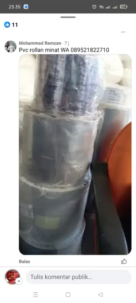 PVC roll rolan plastik mika clear