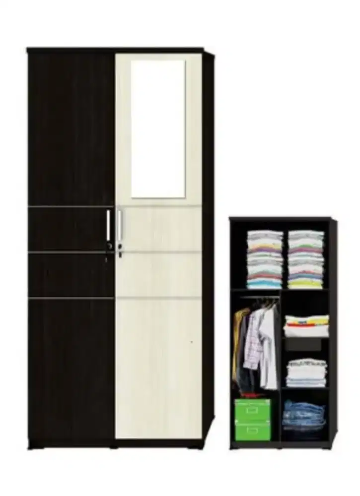 Lemari Pakaian 2 Pintu Kaca Luar Activ Spin LP 231