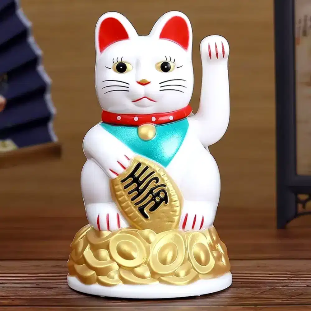 Lucky Cat Kucing Cina Hoki Gerak Tangan Goyang Baterai