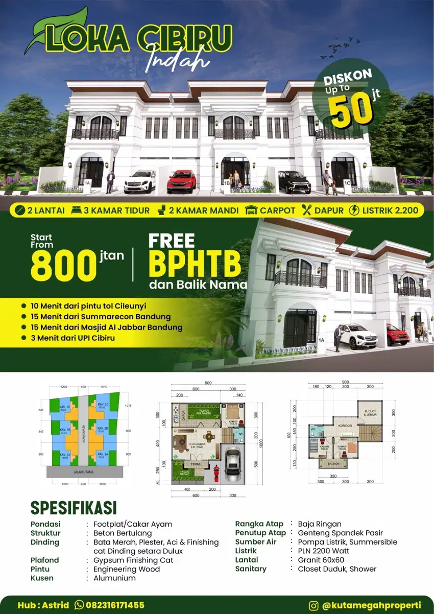 RUMAH DIJUAL MINIMALIS MODERN LOKASI STRATEGIS CIBIRU INDAH