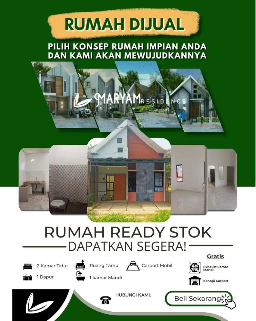 Ready Stock Rumah Baru 1 Lantai Lingkungan Tenang di Setu Bekasi