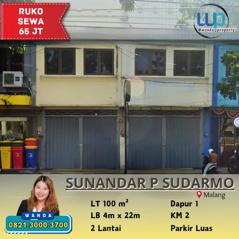 Disewakan Ruko 2 Lantai di Jalan Raya Kota Malang