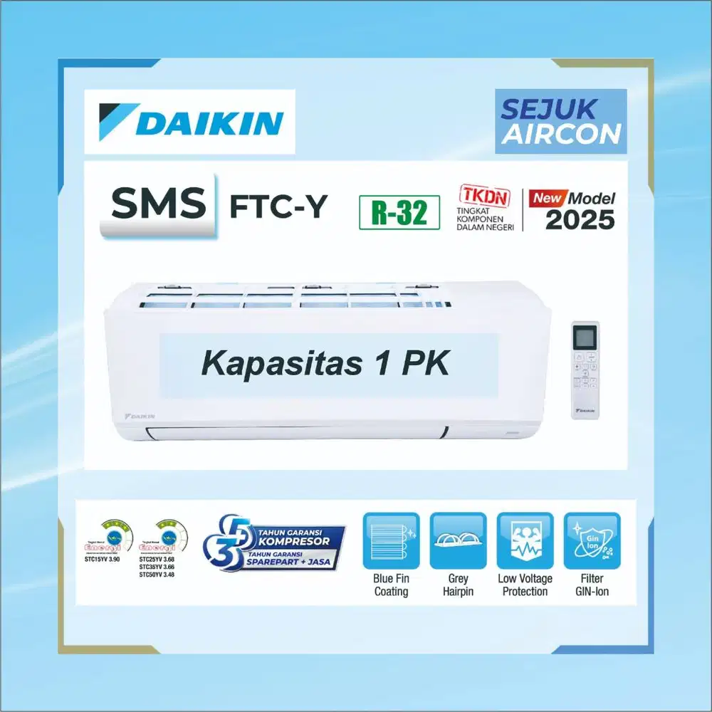 AC DAIKIN FTC25YV 1 PK STANDARD NON INVERTER TKDN