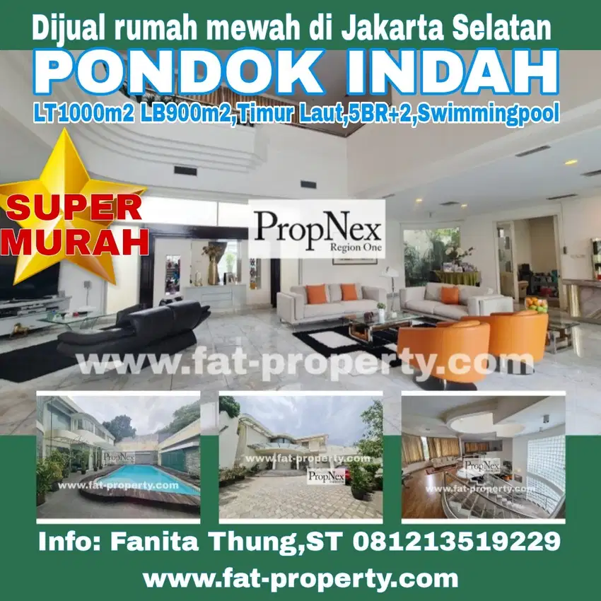 Dijual rumah mewah di Jl Kencana Indah,Pondok Indah,JakSel LT1000m2 LB