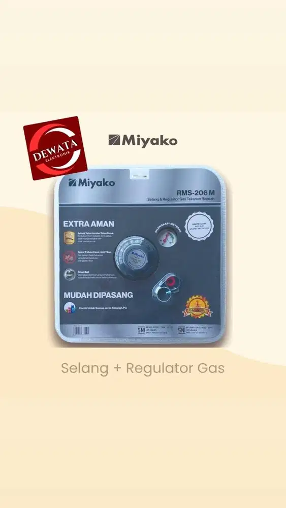 Selang paket regulator Miyako bonus 2klem dan 1karet tabung