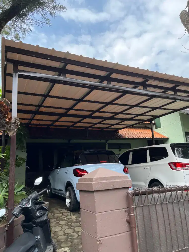 Menerima pembuatan kanopi besi hollow galvanis atap alderon rs