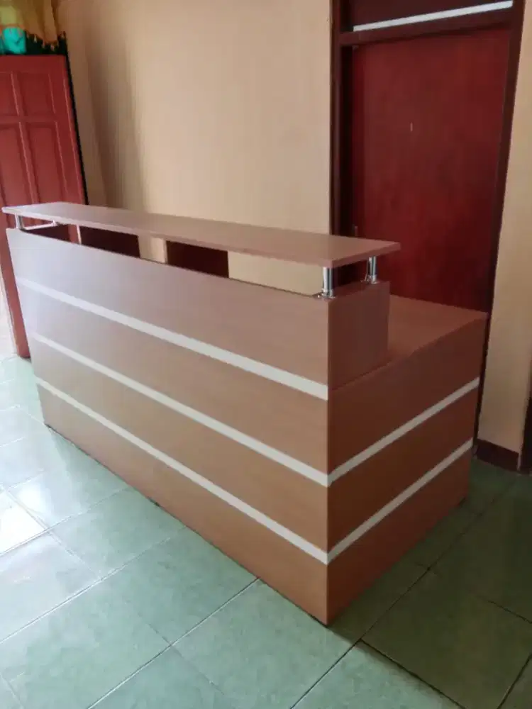 MEJA KASIR L PANJANG 2M BISA COD MEJA RESEPSIONIS