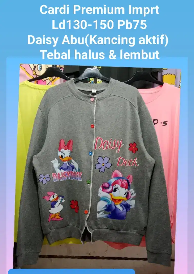 Cardigan Jaket Daisy Abu Oversize Jumbo