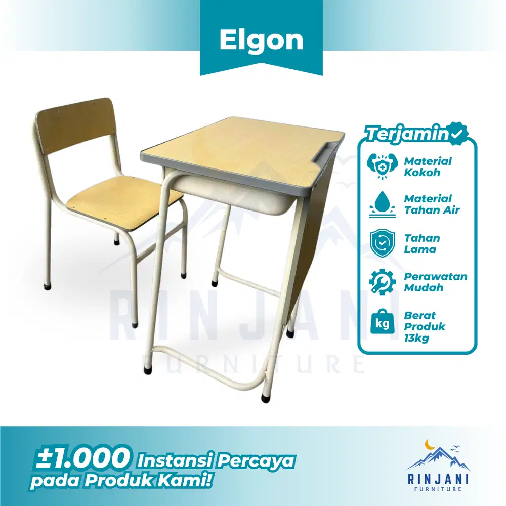 Meja Sekolah tipe ELGON [1 SET] - Meja kursi sekolah | Bangku sekolah