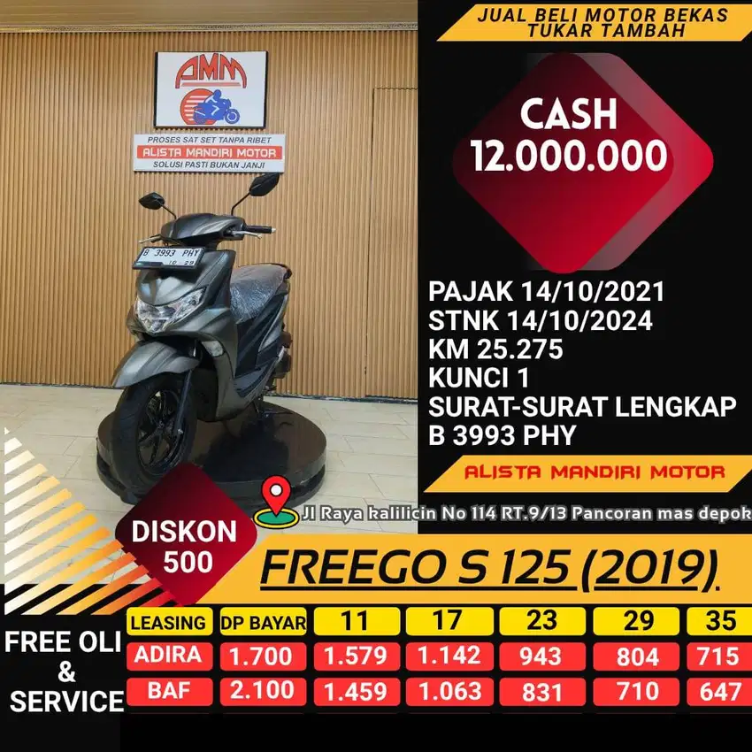 YAMAHA FREEGO S TH 2019 PLAT JKT BISA CASH / KREDIT