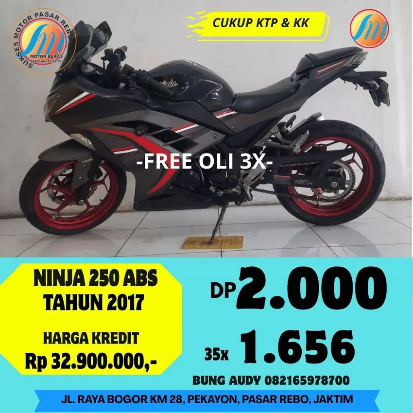 KAWASAKI NINJA 250 FI TAHUN 2017 SIAP PAKAI, BERGARANSI, MESIN HALUS