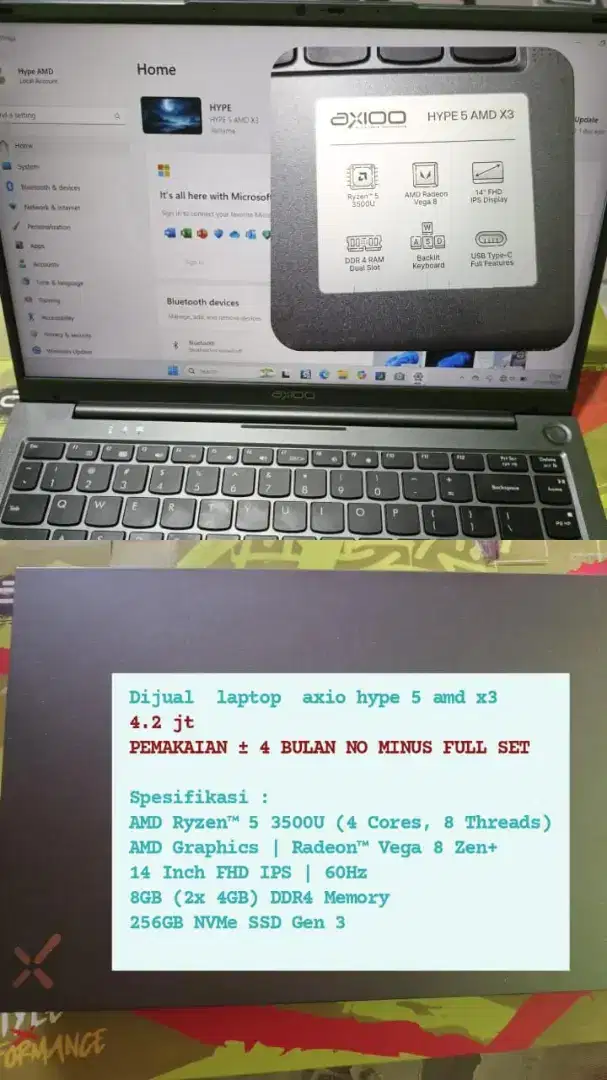 Laptop AXIOO HYPE 5 AMD X3