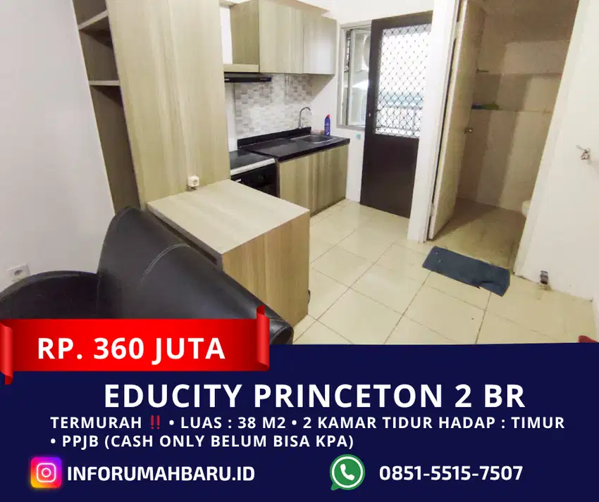 EDUCITY TERMURAH ‼️ 2 BR Tower Princetown Pakuwon City dekat ITS
