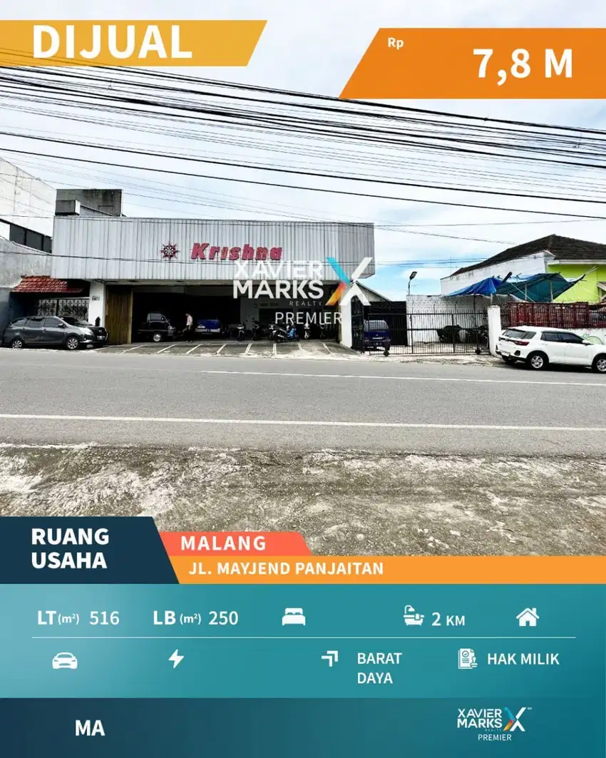 Ruang Usaha Dijual di Jalan Mayjend Panjaitan, Klojen, Malang