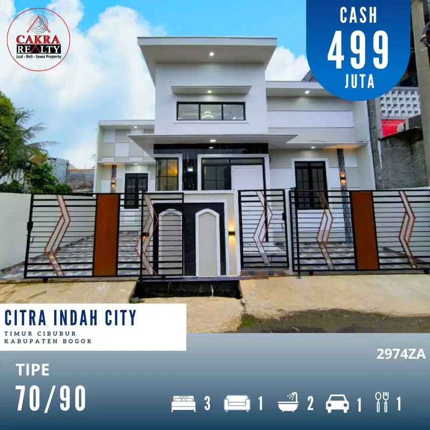 [2974za]Rumah Bagus Murah 70/90 Citra Indah City Cileungsi Jonggol