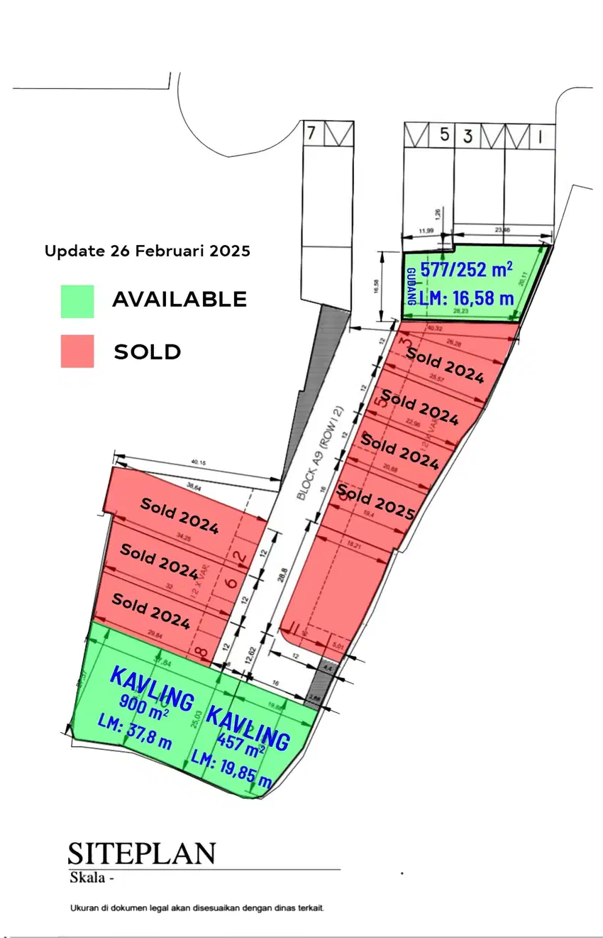 Dijual Kavling Gudang Bizpark, Kavling Tipe 900