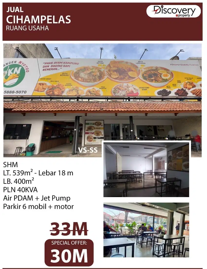 Turun Harga Ruang Usaha Mainroad Cihampelas Bandung Dekat Ciwalk