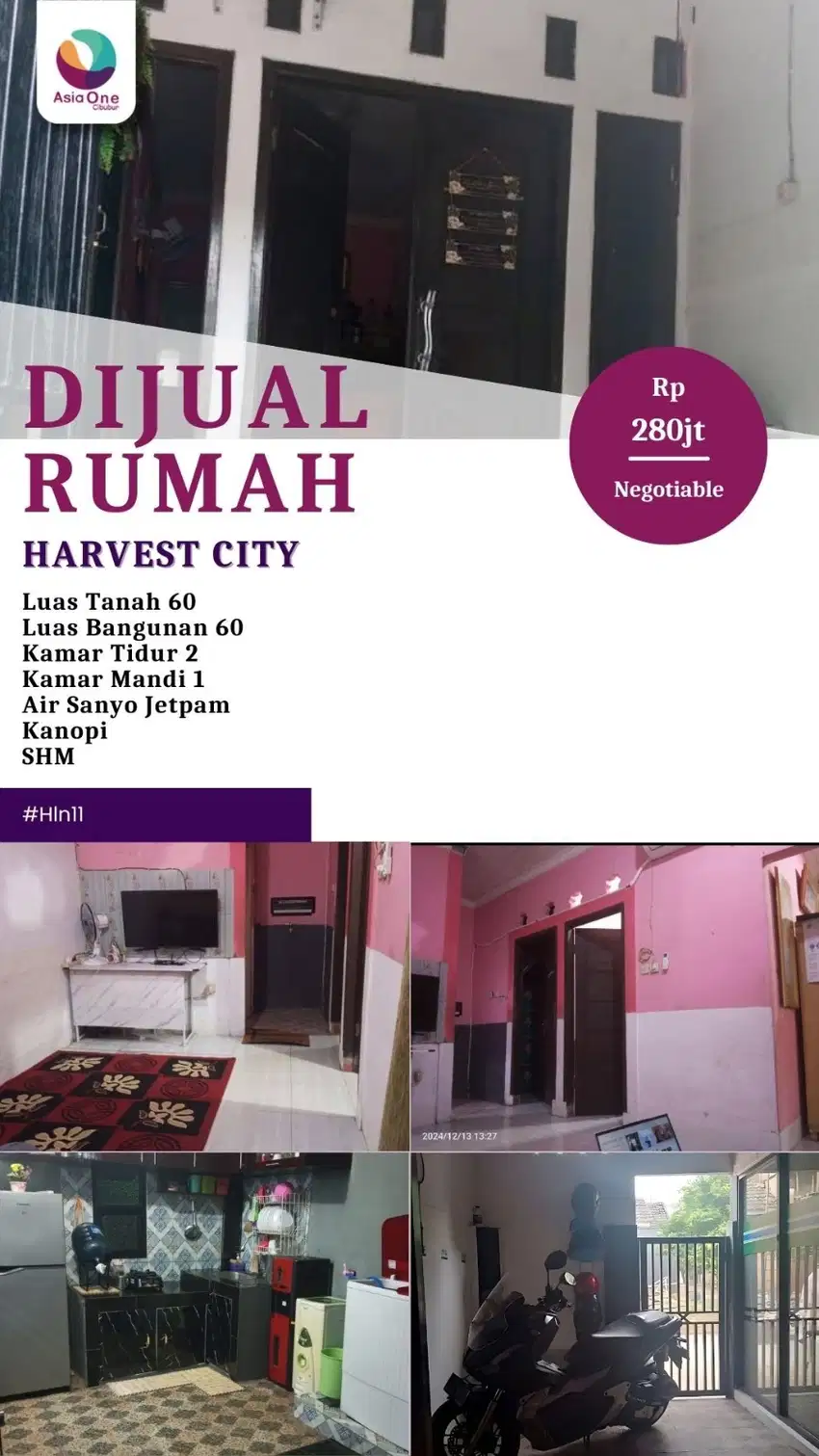 Rumah 1 lantai di perumahan Harvest City Cileungsi