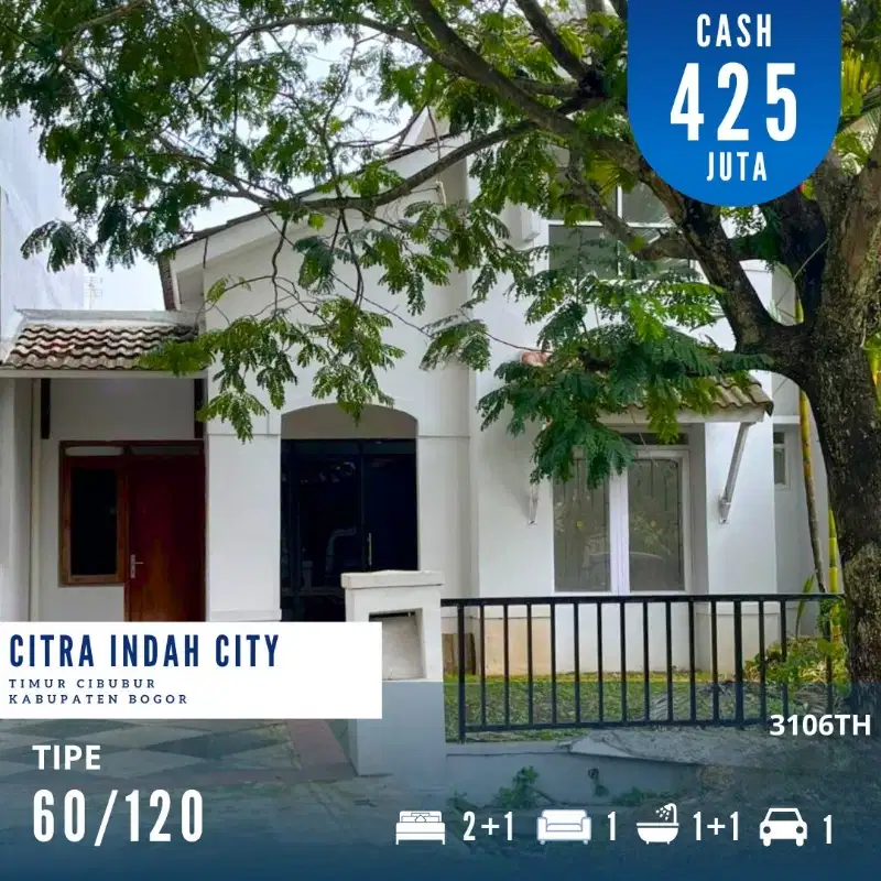 Rumah Luas Sudah Renovasi 60/120 Citra Indah City Cileungsi