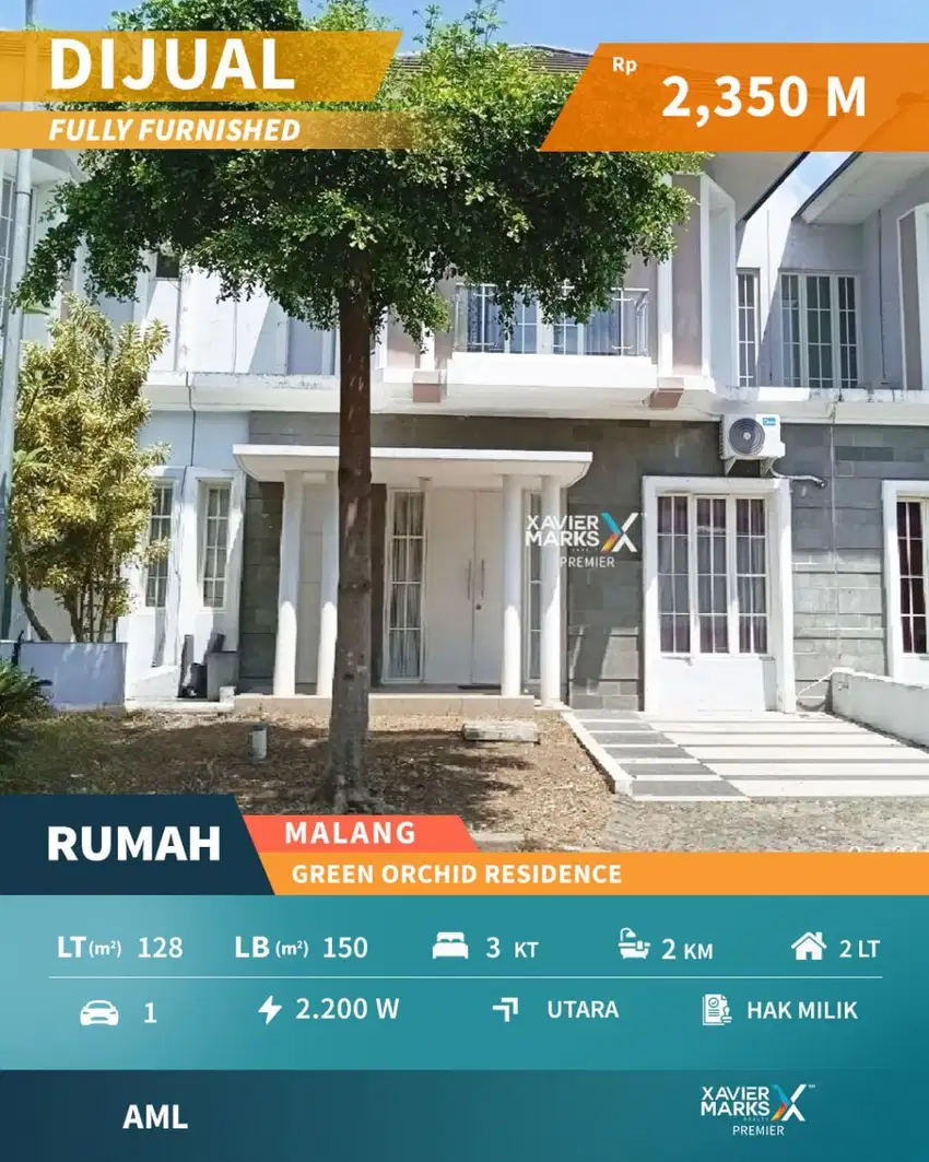 Dijual Rumah Furnish Pusat Kota di Green Orchid Malang