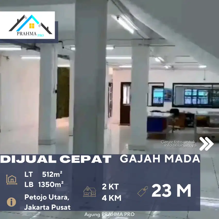 Gajah Mada Jakpus Jual Rumah 2,5 Lantai SHM Cocok Untuk Usaha atau Kos