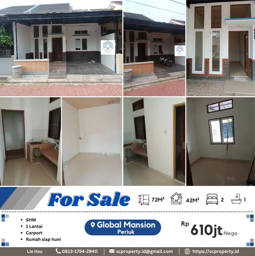 Dijual Rumah Murah!!! di Perumahan Global Mansion, Periuk, Tangerang