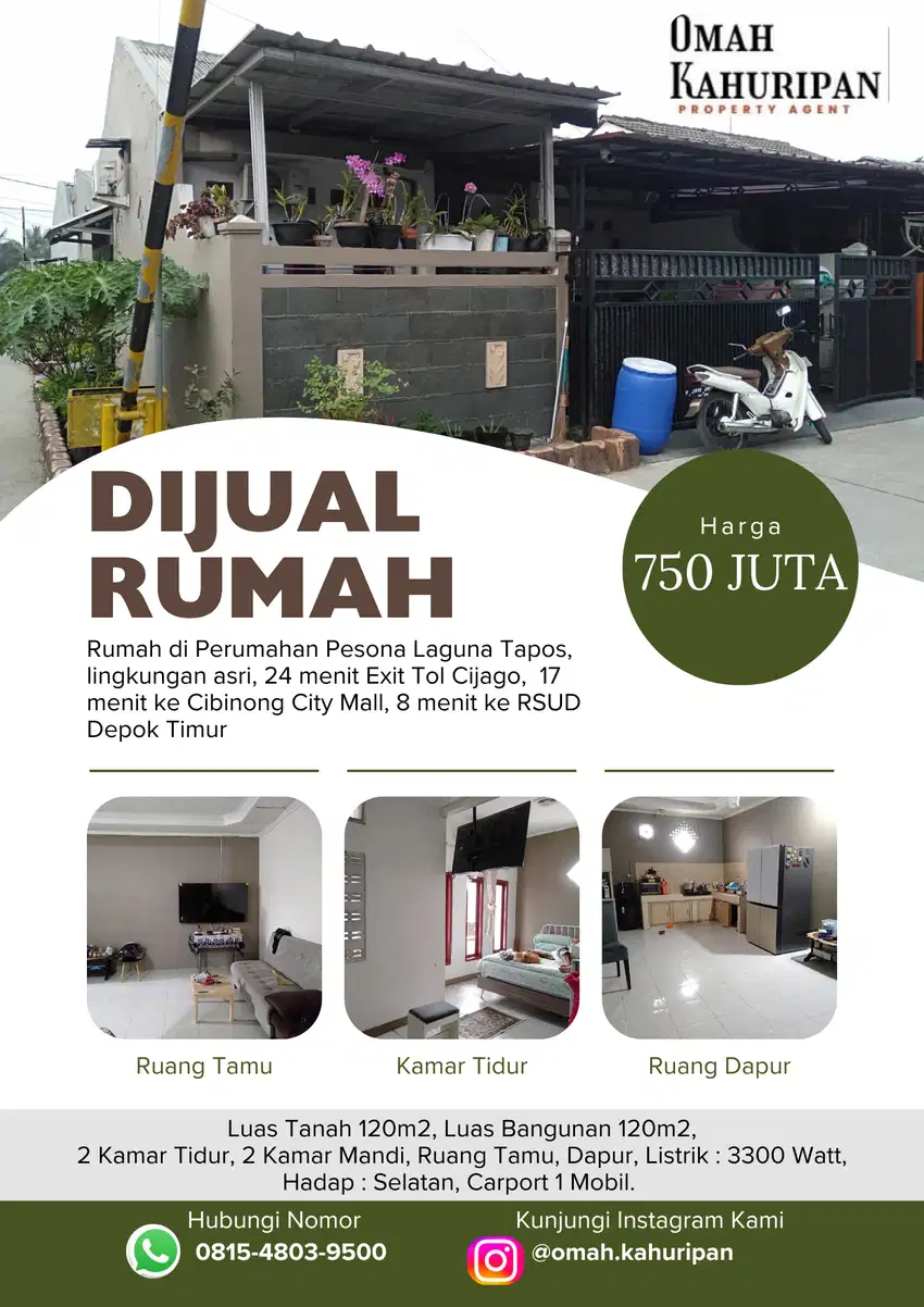 RUMAH DIJUAL DI PESONA LAGUNA TAPOS