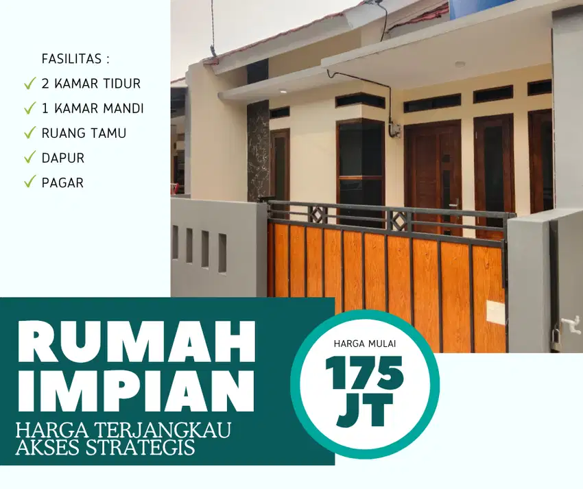 RUMAH MURAH 2 KAMAR AKSES STRATEGIS DEKAT STASIUN HANYA 175 JUTAAN