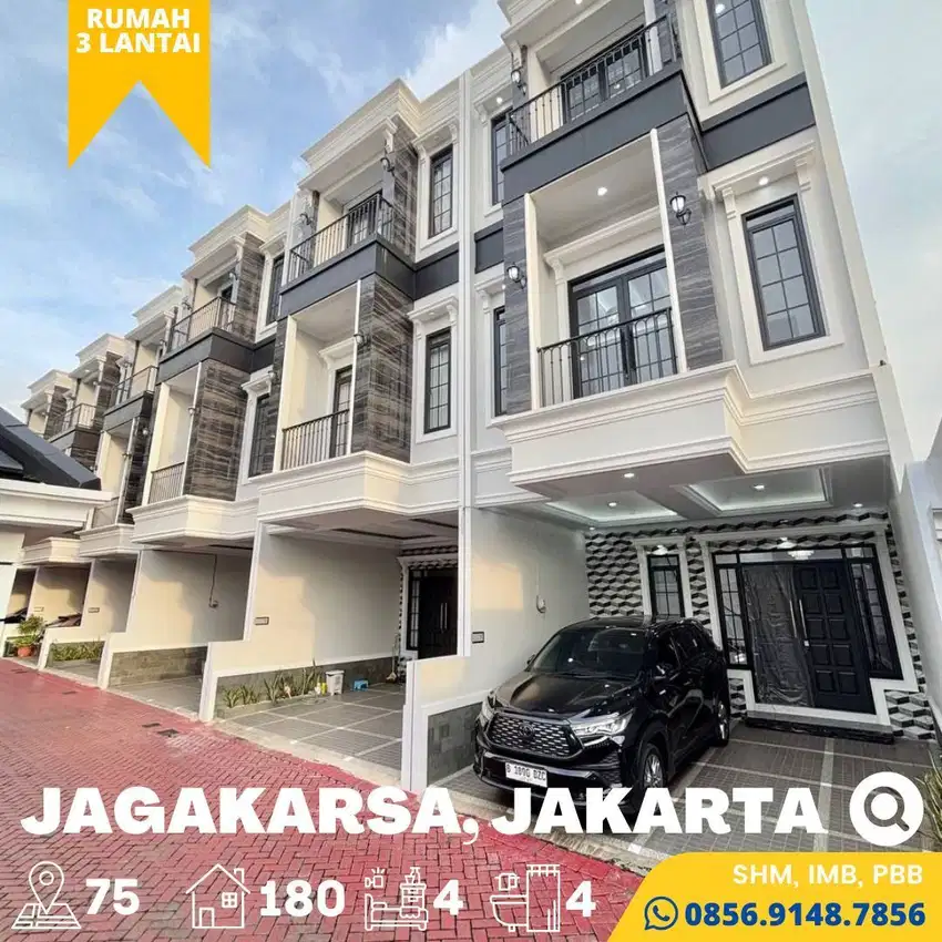 Rumah Baru dijual 3 Lt. Mewah, Murah Jagakarsa, JakSel dekat Citos,SHM