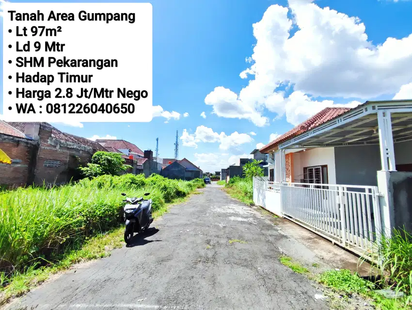 Jual Tanah Siap Bangun Area Gumpang, Dekat Jalan Raya, Dekat Gentan