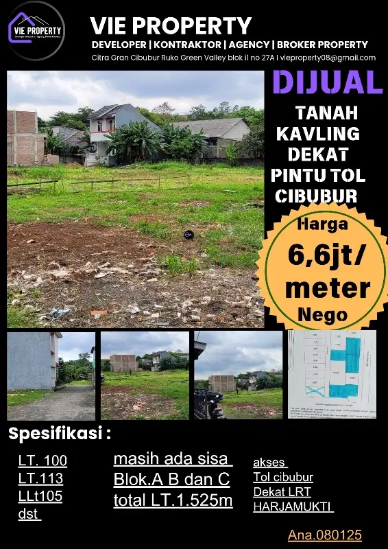 DIJUAL TANAH  SUDAH KAVLINGAN.PECAH SURAT SHM