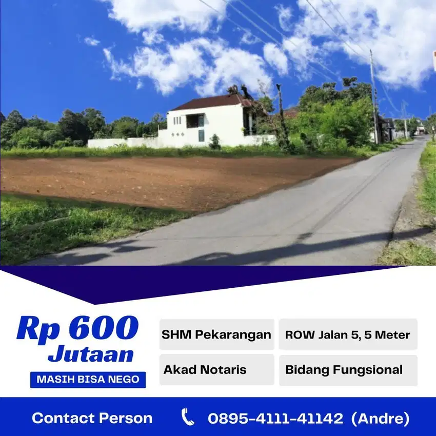 Tanah Dalam Ringroad Jogja dekat Pusat Kota dan Fasilitas Umum