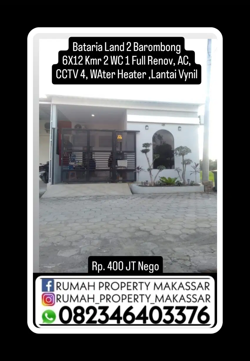 Bataria Land 2 Barombong Sudut menghadap ke timur, 6x12 / 72m2  KT2 1