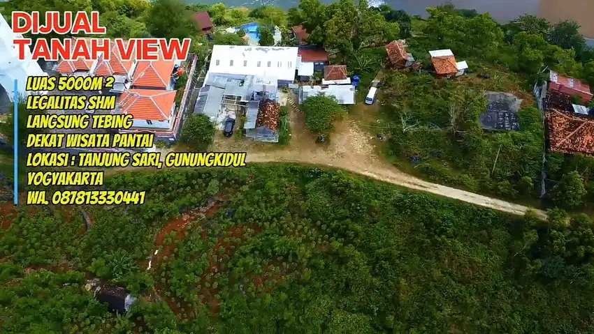 Tanah Tebing View Laut Luas 5000m²Lokasi Gunungkidul Yogyakarta