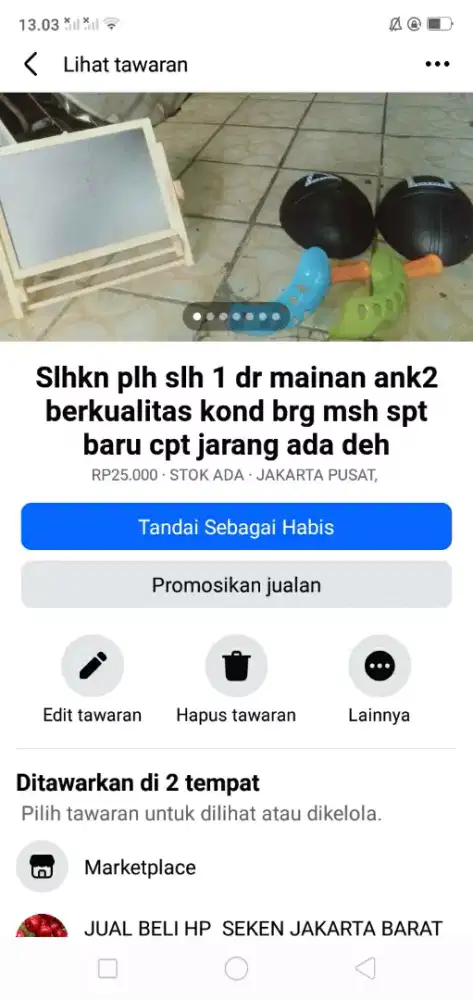 Slhkn plh slh 1 dr mainan ank2 berkualitas kond spt baru hrg murah sj