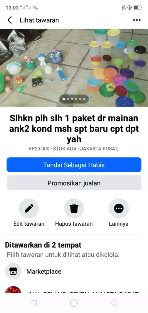 Slhkn plh slh 1 paket dr mainan ank2 berkualitas kond spt baru hrg mrh