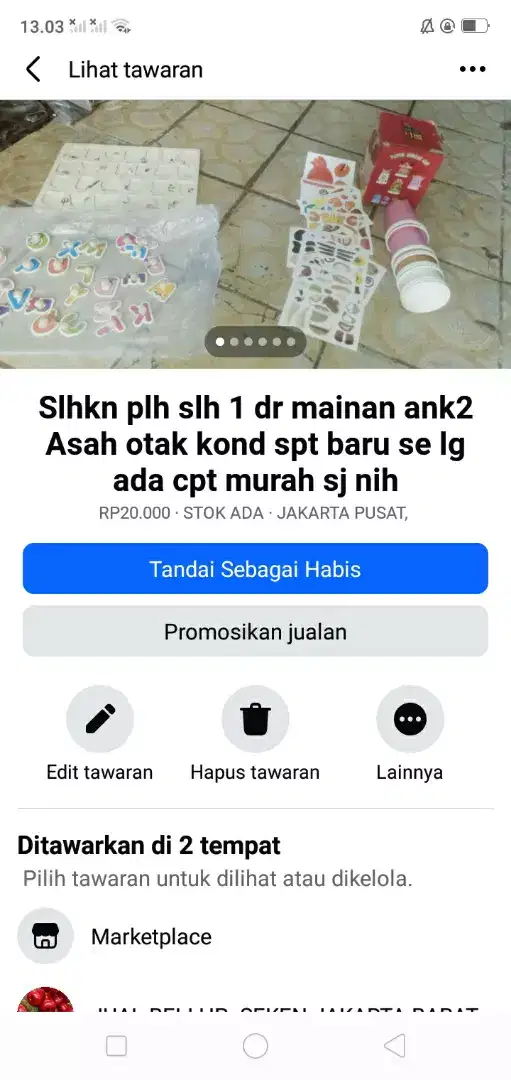 Slhkn plh slh 1 dr mainan ank2 Asah otak kond spt baru murah sj cpt