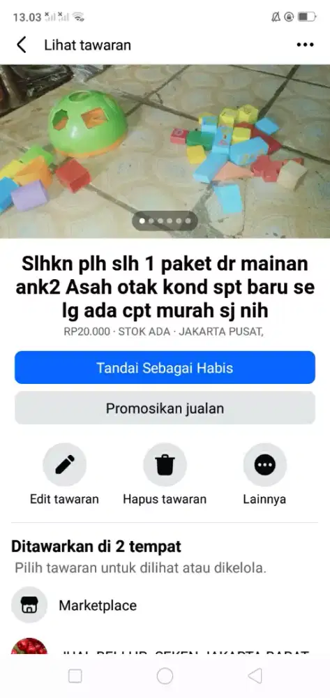 Slhkn plh slh 1 dr mainan ank2 mada kini kond spt baru cpt murah sj