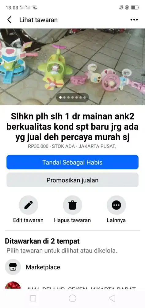 Slhkn plh slh 1 dr mainan ank2 berkualitas kond spt baru cpt dpt yah