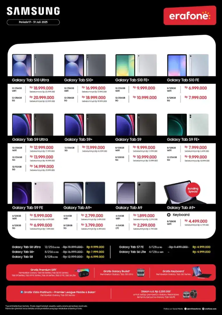 Samsung Tablet seri S10 FE