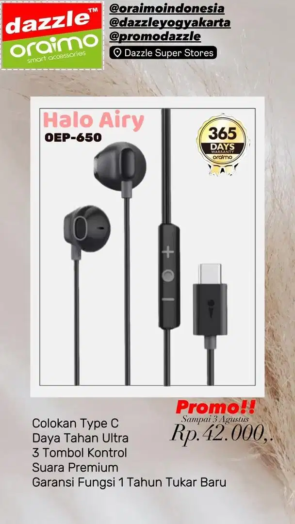 Headset Type C Oraimo OEP-650