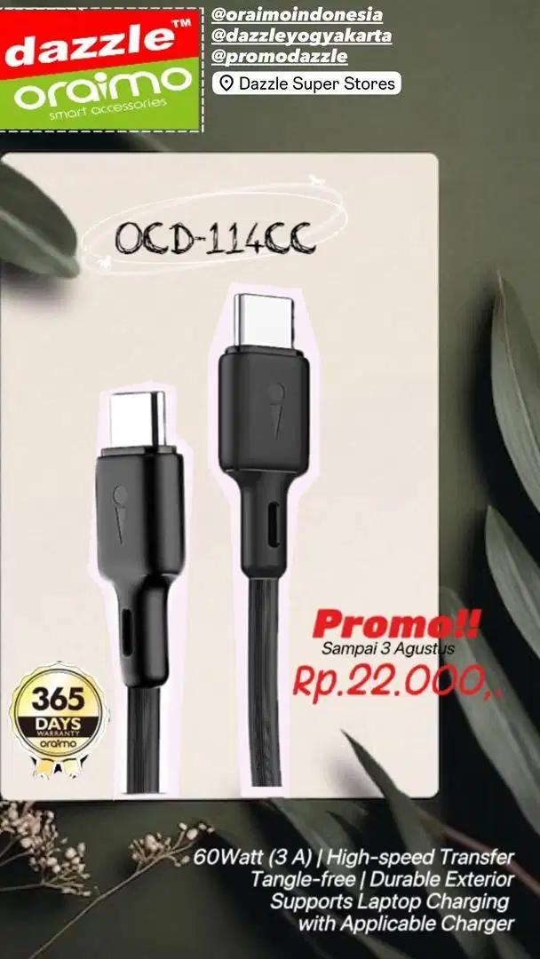 Kabel C To C Oraimo OCD-114CC