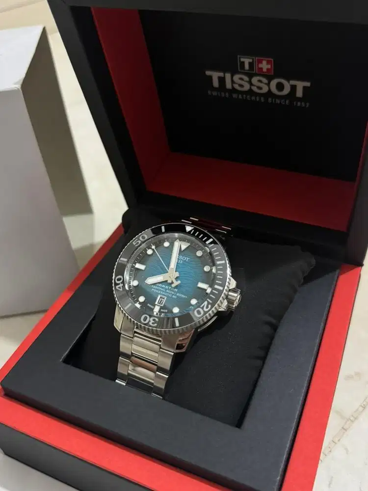 Tissot seastar steel black blue dial