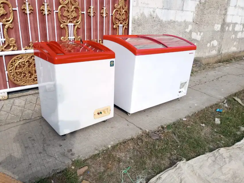 Jual prizer box sleding kaca kapasitas 100 liter dan 300 liter