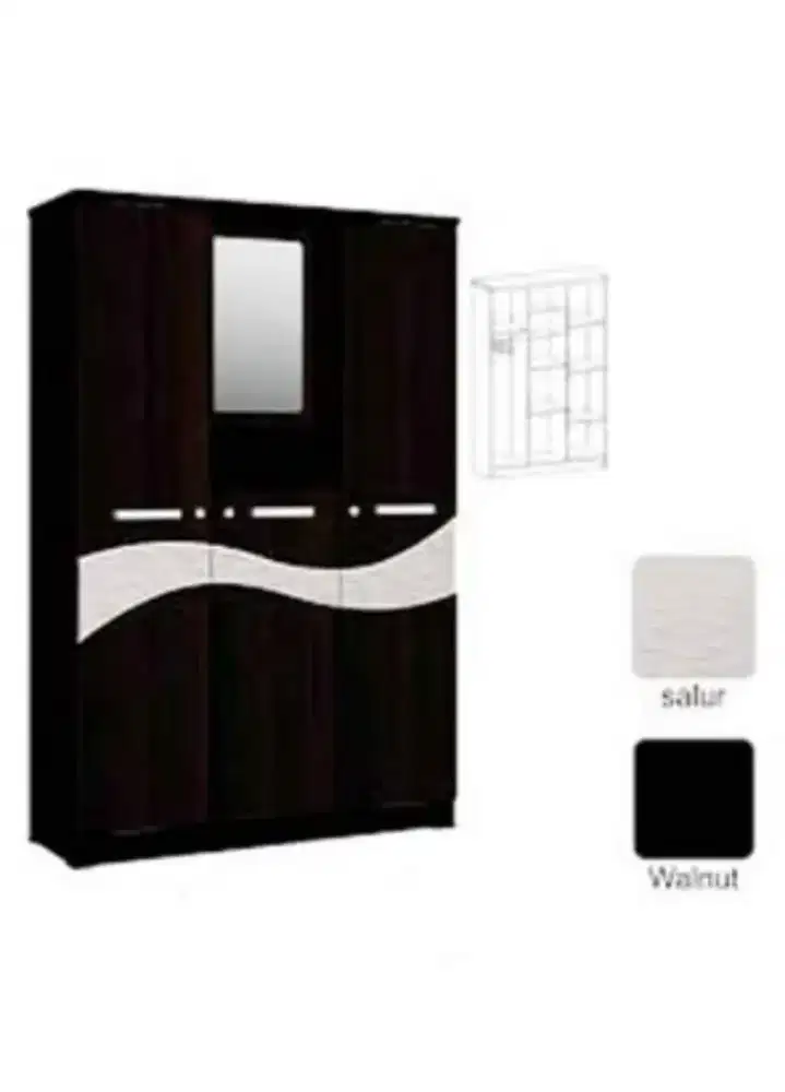 Lemari Pakaian 3 Pintu Kaca Masuk Astro Box Vela 3P 1/2T