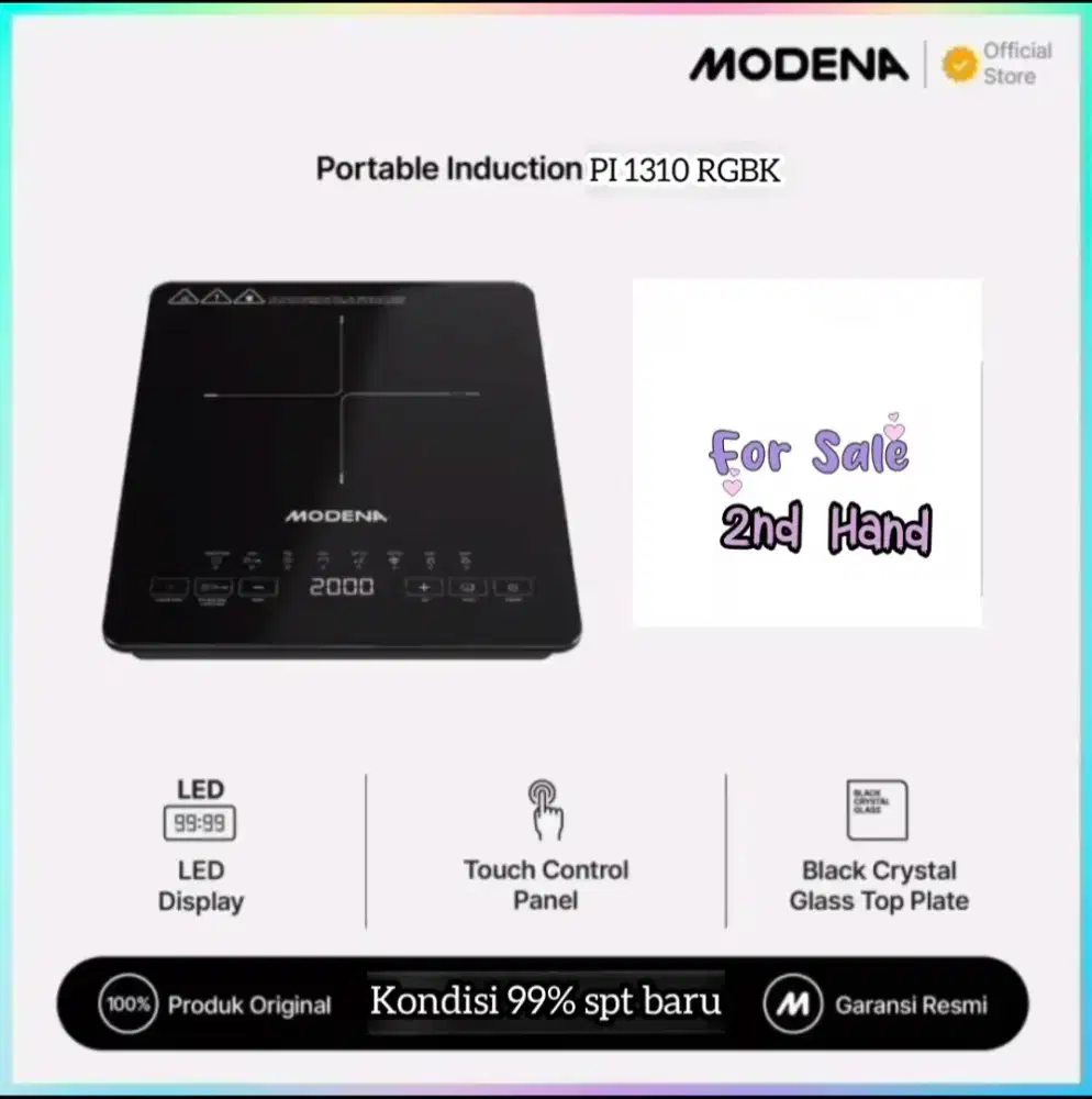 Modena Kompor Induksi Portable / PI 1310 RGBK