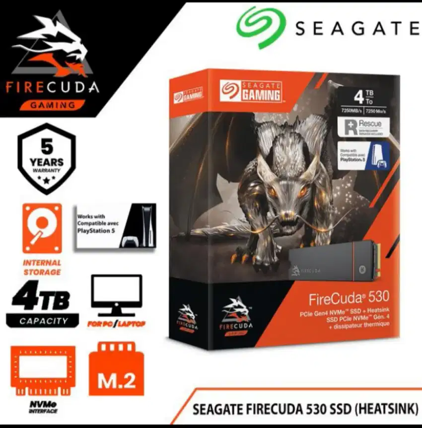 SSD Nvme 4TB Seagate firecuda 530 new