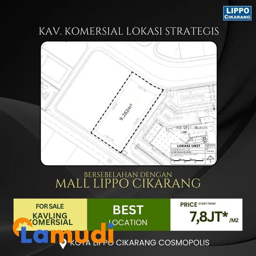 Jual Tanah Strategis Untuk Hotel Dekat Dengan Lippo Mall